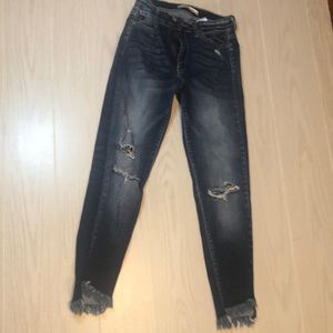 KanCan Distressed Jeans, size 5 or 26, medium blue